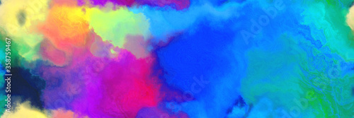 abstract watercolor background with watercolor paint with dodger blue, tan and dark slate blue colors. can be used as web banner or background © Eigens