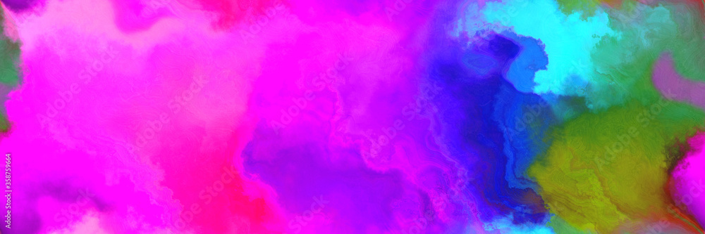 abstract watercolor background with watercolor paint with steel blue, teal blue and magenta colors. can be used as web banner or background