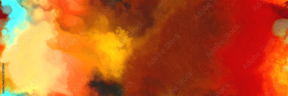 abstract watercolor background with watercolor paint with firebrick, pastel orange and dark orange colors and space for text or image