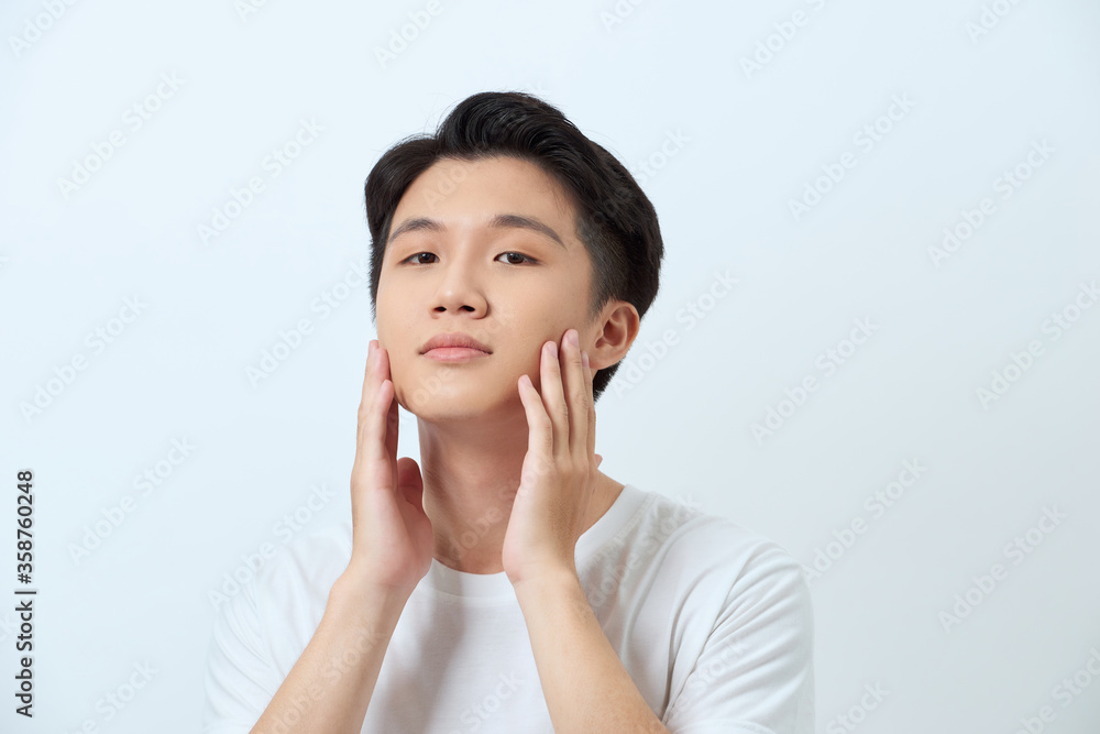 Closeup asian Handsome young men face