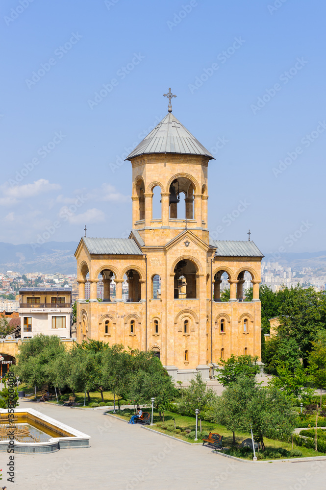 It's Bell tower of the Holy Trinity Cathedral of Tbilisi, the ma