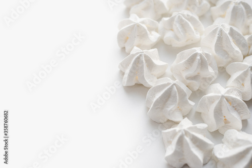 meringue on white background, pastry  © lelya198814