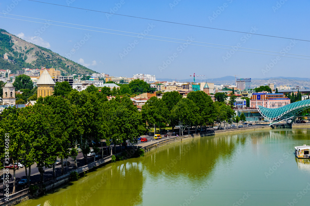 Obraz premium It's Downtown of Tbilisi, Georgia. Tbilisi is the capital and the largest city of Geogia with 1,5 mln people population