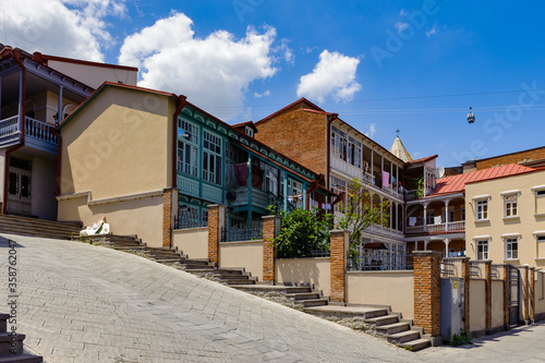 It's Old Town of Tbilisi. Tbiisi is the capital of Georgia and the largest city in Georgia