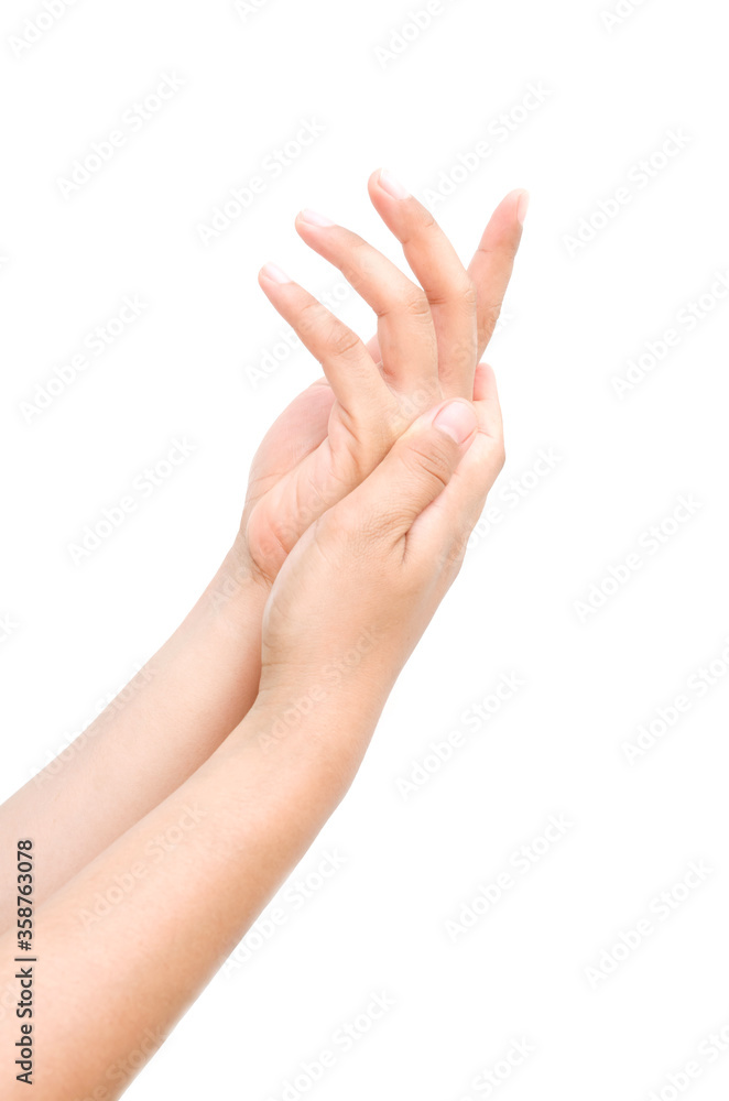 a hand holding something like a bottle or smartphone on white backgrounds, isolated a hand holding something like a bottle or smartphone on white backgrounds, isolated