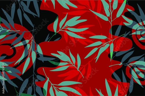 Indonesian batik motifs with very distinctive plant patterns,Vector