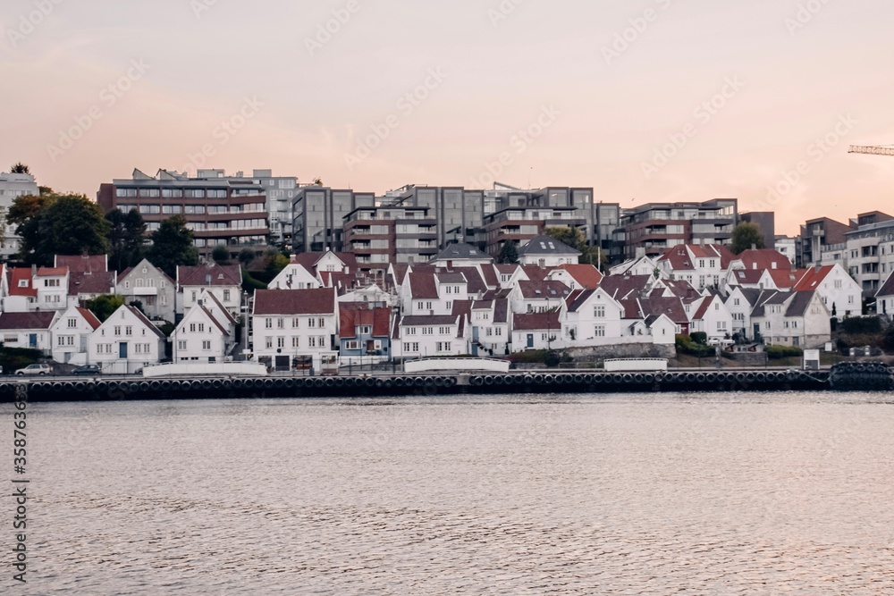 Sunset at the port of Stavanger