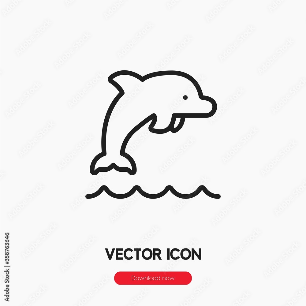 dolphin icon vector symbol sign dolphin icon vector symbol sign