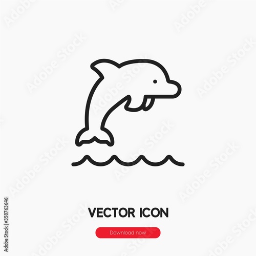dolphin icon vector symbol sign