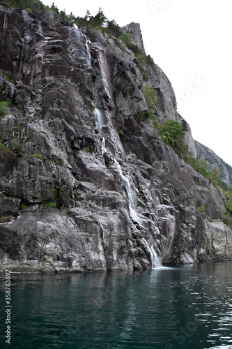 Small rock waterfall on Lysefjord
