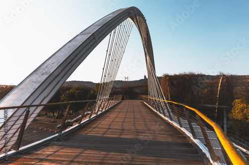 beautiful foot bridge over the highway