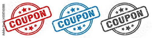 coupon stamp. coupon round isolated sign. coupon label set