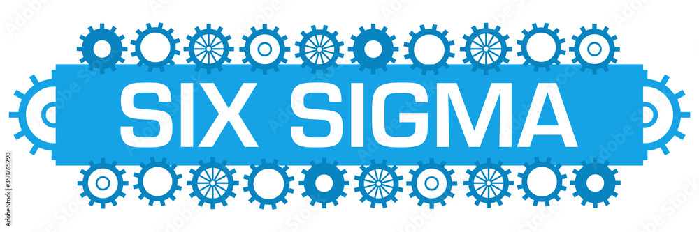 Six Sigma Blue Gears Square With Text Six Sigma Blue Gears Square With Text
