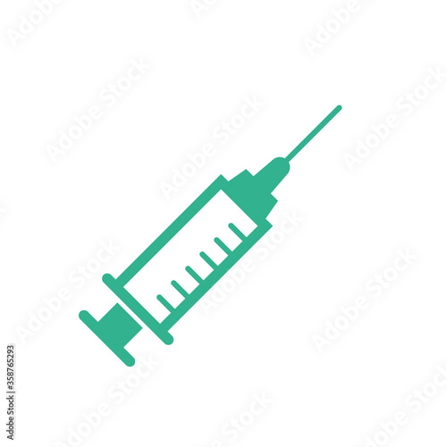 Injections and medicines Vaccine and syringe Vector icon illustration