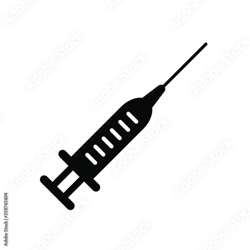Injections and medicines Vaccine and syringe Vector icon illustration