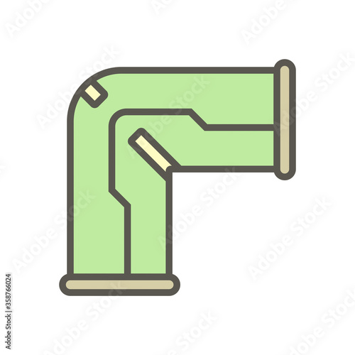Decorative PVC line pipe cover vector icon. Also called decorative duct, cover guard, tube cover or connecting fitting. Part for air conditioner hvac system to hide refrigeration pipe on external wall