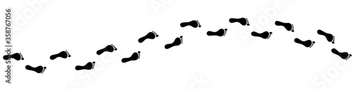 Human footprints. Footsteps vector illustration.