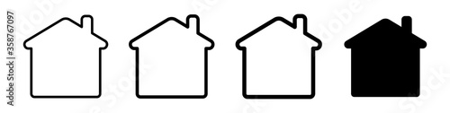 Web homes flats icons for apps and wabsites. House icons . Vector illustration