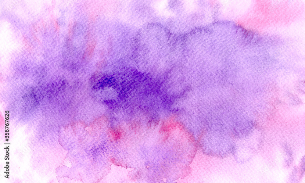 Colorful wallpaper. Hand drawn abstract watercolor background. Nice purple, violet, blue, pink texture for your design.