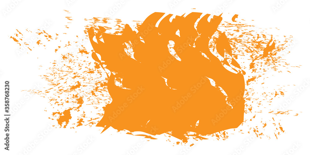 Orange brush stroke isolated on white background. Trendy brush stroke for orange ink paint, grunge backdrop, dirt banner, watercolor design and dirty texture. Brush stroke vector illustration