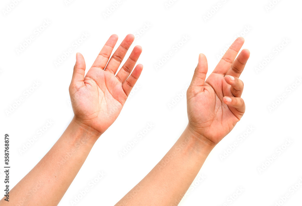 a hand holding something like a bottle or smartphone on white backgrounds, isolated a hand holding something like a bottle or smartphone on white backgrounds, isolated