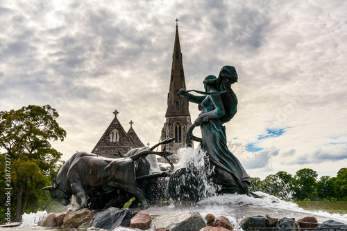 Photography The Gefion fountain in Copenhagen, the capital of Denmark