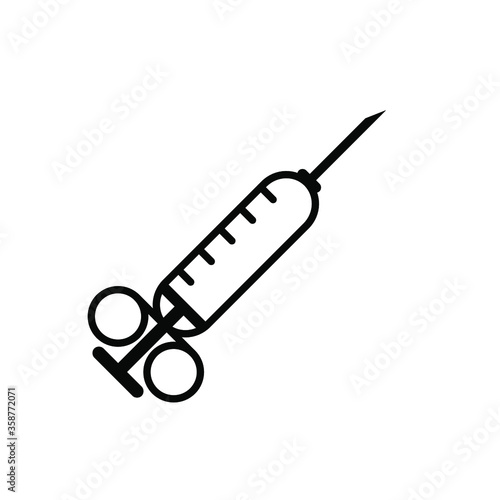 Injections and medicines Vaccine and syringe Vector icon illustration