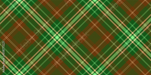 dark seamless diagonal pattern of tartan ornament for textile texture with bright threads of clover and ground colors
