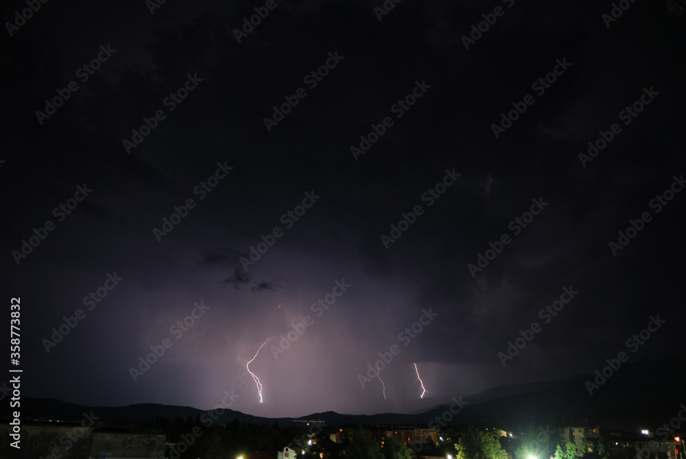 Thunderstorm in the town of Berkovitsa