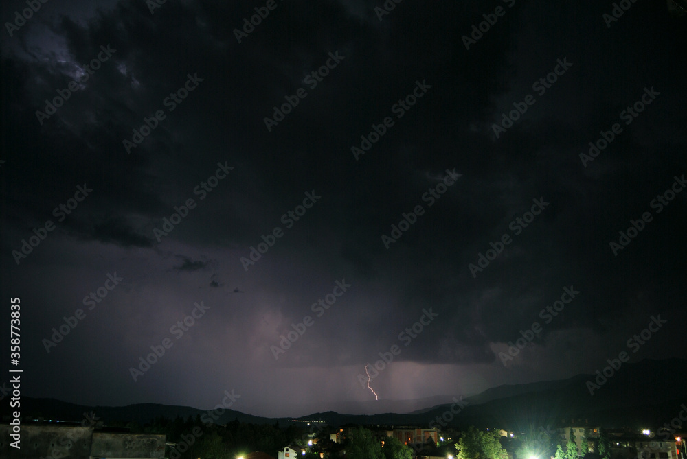 Thunderstorm in the town of Berkovitsa