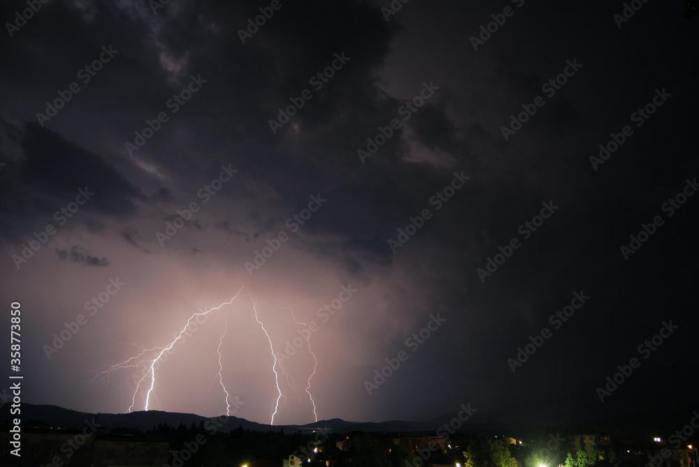 Thunderstorm in the town of Berkovitsa