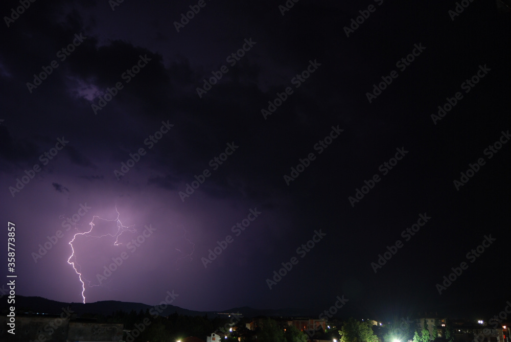 Thunderstorm in the town of Berkovitsa