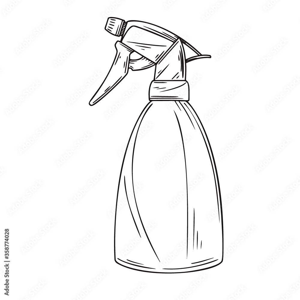 Sketch garden sprayer. Bottle aerosol isolated on a white background. Vector Sketch garden sprayer. Bottle aerosol isolated on a white background. Vector