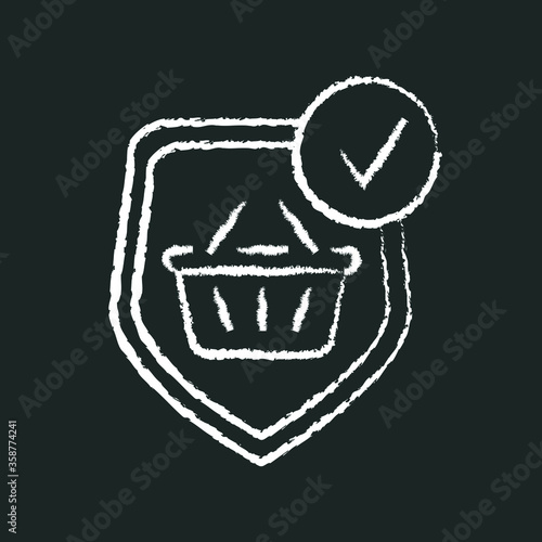 product protection with basket, chalk icon