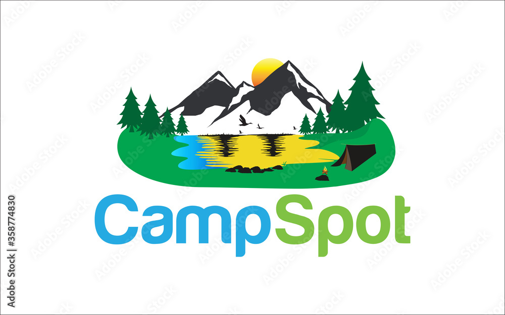 Creation for camping and adventure logo design template Creation for camping and adventure logo design template