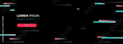 modern dark black hipster background with blue and pink line color. cyberpunk theme and trendy layout design.
