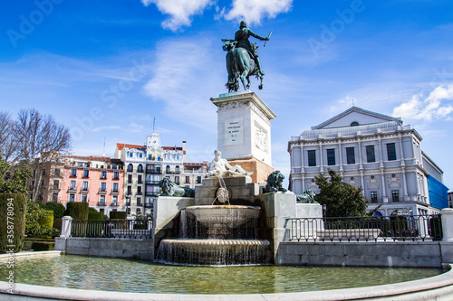 It's Philip IV monument in Plaza de Oriente, Madrid, Spain. Philip IV was a king of Spain