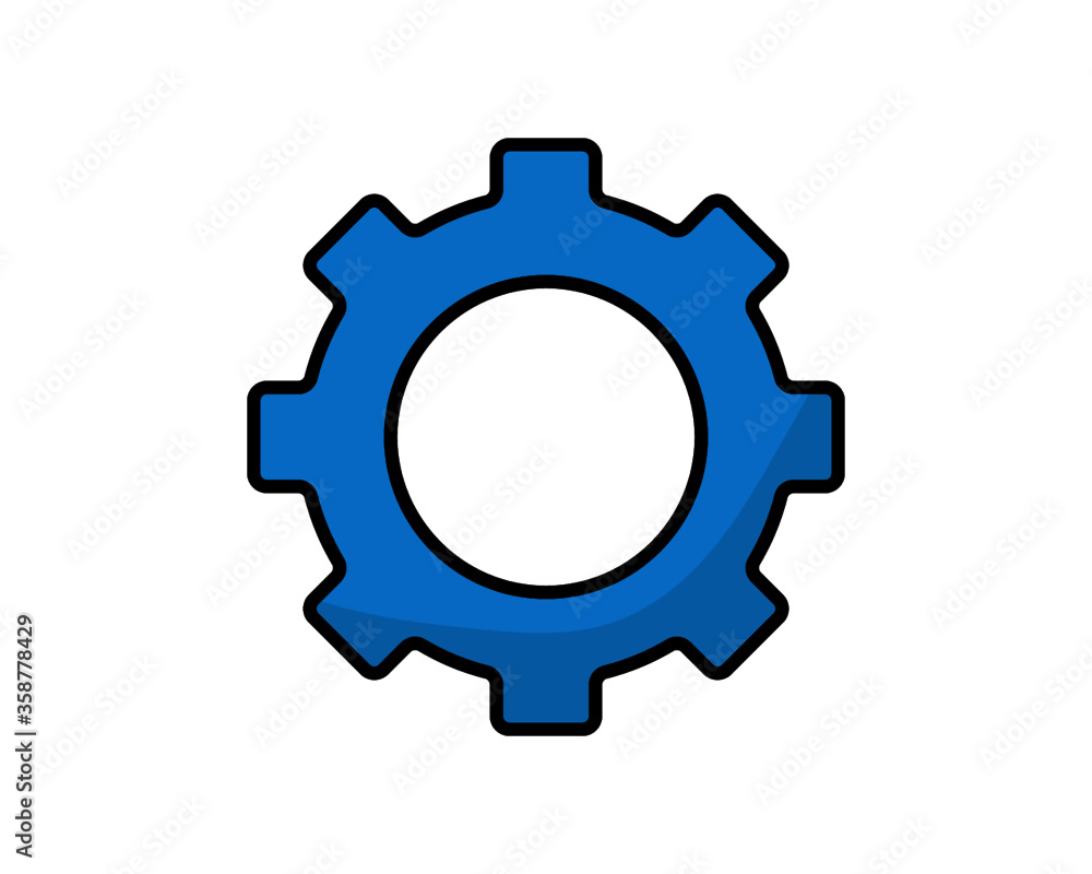 Gear vector icon in flat style. Cog wheel illustration on white background. Gearwheel cogwheel business concept.