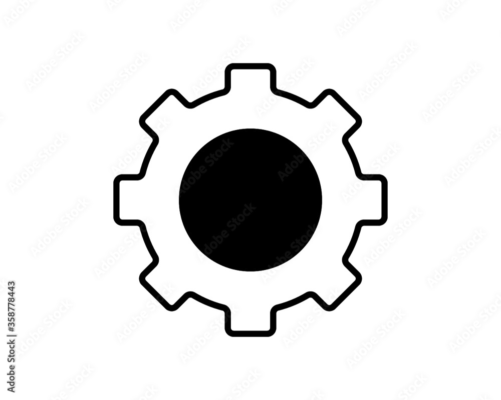 Gear vector icon in flat style. Cog wheel illustration on white background. Gearwheel cogwheel business concept.