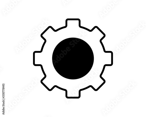 Gear vector icon in flat style. Cog wheel illustration on white background. Gearwheel cogwheel business concept.