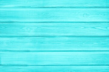 Turquoise painted wooden boards. Light teal pastel color wood texture. Shabby chic rustic vintage background