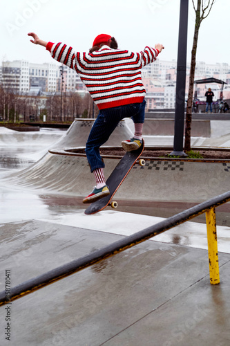 Skater on skateboard in Skate Park