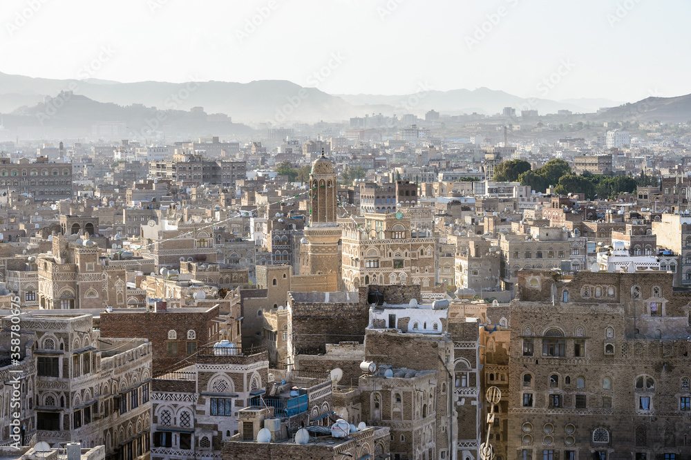 It's Old City of Sana'a, Yemen. UNESCO World Heritage