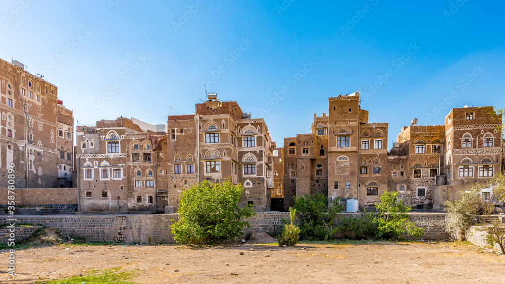 It's Architecture of the Old Town of Sana'a, Yemen. UNESCO World heritage