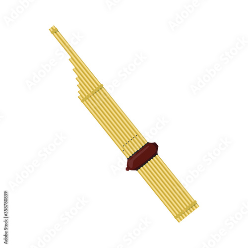 Bamboo mouth organ flat style isolated on white. music instrument object concept vector for your design work, presentation, website or others.
