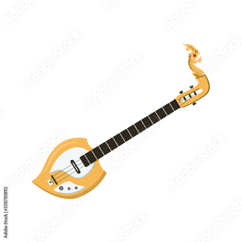 Mandolin flat style isolated on white. music instrument object concept vector for your design work, presentation, website or others.
