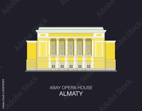 Abay Opera House building in Almaty, Kazakhstan. Central Asia.