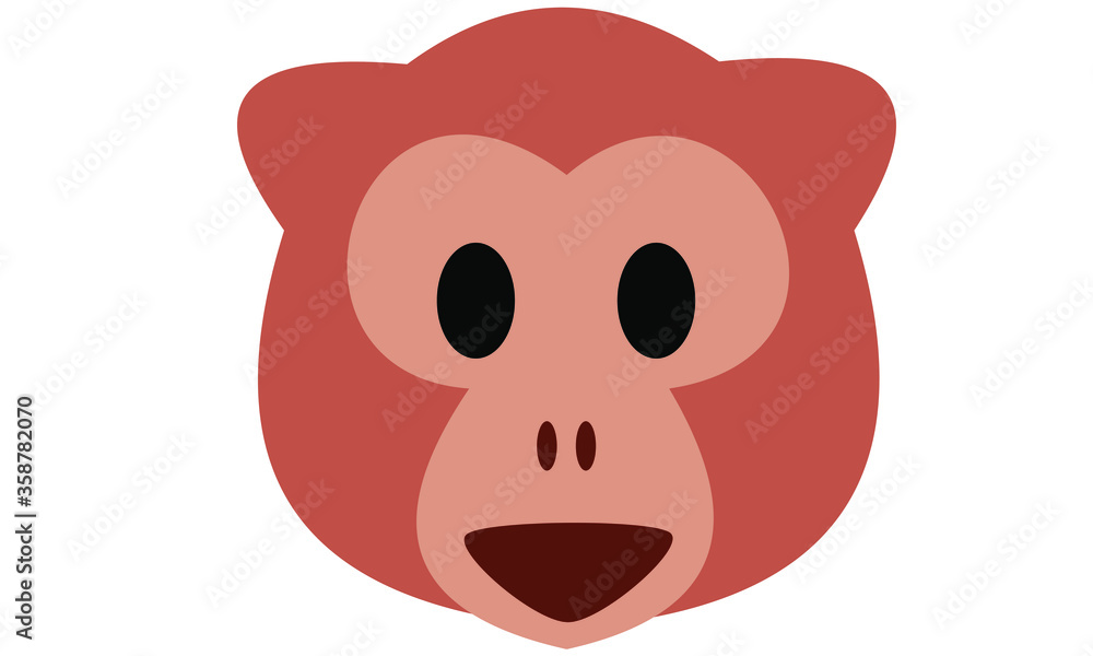 flashcard monkey head cartoon character flashcard monkey head cartoon character