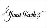 Hand Wash Calligraphic Typographic Text on White Background