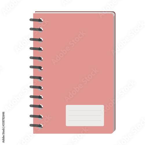 Notebook. Notepad for notes. Stationery for business and study. Vector illustration in a simple flat style for design and web.